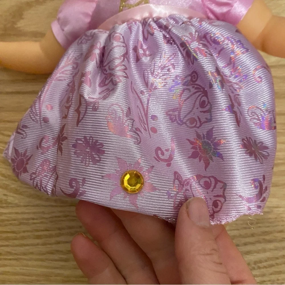 Disney Rapunzel Baby Doll Hard Kids Toy Princess Purple Pink Dress Blonde Hair